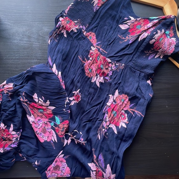 Navy Flora Jumpsuit - Picture 2 of 5